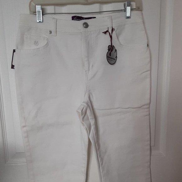 Gloria Vanderbilt Denim - Gloria Vanderbilt 10 Petite Amanda Style Classic Fit White Capris Jeans